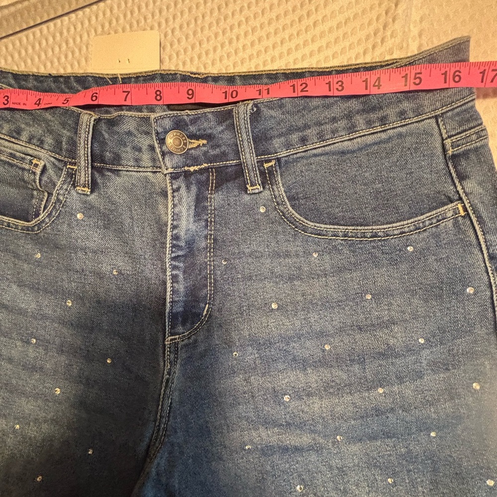 Express Embellished Straight-Leg Jeans Size 10 New - Picture 5 of 7